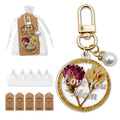 Love You Mom Acrylic Flower Keychain Gold Clasp Pearl view 1