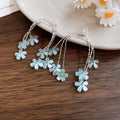 Pastel Flower Chain Drop Earrings in Polished Statement Design view 8