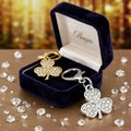 Rhinestone Three Leaf Clover Lobster Clasp Silver Gold view 4