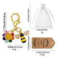 Enamel Bee Flower Smile Keychain Gold Clasp Five Colors view 2