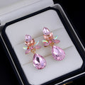 Pink Red Horse Geometric Crystal Metal Dangle Earrings view 5