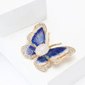 Enamel Butterfly Brooch With Crystal Edges in Four Colors view 3