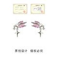 Silver Planet Pink CZ Star Charm Stud Earrings Pair view 3