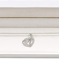 Silver Tone Double Heart Pendant Necklace With Clear Stones view 3