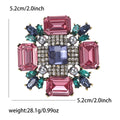 Crystal Square Pearl Cluster Brooch Gold Frame Five Colors view 6