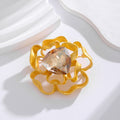 Camellia Crystal Two Designs Metal Brooch Pin for Jackets and Lapels view 5