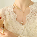 Wheat Leaf Pearl Lariat Necklace Bracelet Set Multi Tones view 11