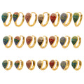 Crystal Teardrop Hoop Earrings in Seven Colors and Three Sizes view 5