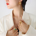 Triple Layer C Shape Hollow Hoop Earrings Gold Or Steel view 1