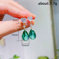Heart And Pear-Shaped Two-Stone Drop Earrings In Two Colors view 5