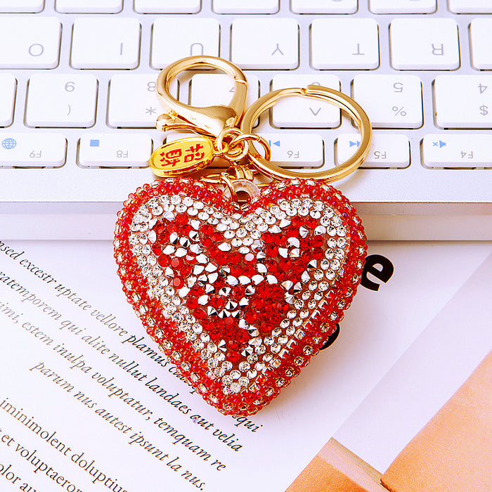 Mixed Cut Crystal Heart Keychains in Five Colors plus Assorted Option