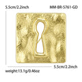 Square Keyhole Brooch in Polished Metal for Jackets and Scarves view 5