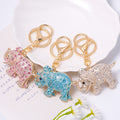 Rhinestone Elephant Keychain Gold Tone Metal Bag Charm view 2