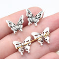 15x14mm 1.05g Antique Silver Zinc Alloy Butterfly Small Hole Beads for Bracelet Necklace DIY