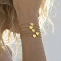 Small Heart Chain Bracelets in Gold Silver and Rose Gold Tone view 2