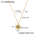 Checkerboard Enamel and Natural Stone Pendant Necklaces view 9