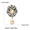 Ornate Crystal Brooch with Teardrop Dangle Decorative Clothing Pin view 6