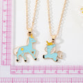 Gold Tone Blue Enamel Unicorn Pendant Necklaces in Two Designs view 4