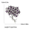 Silver Tone Floral Bouquet Brooch in Four Bead Colorways view 7