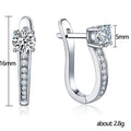 Silver Tone Round CZ Pave Lever Back Drop Earrings view 5