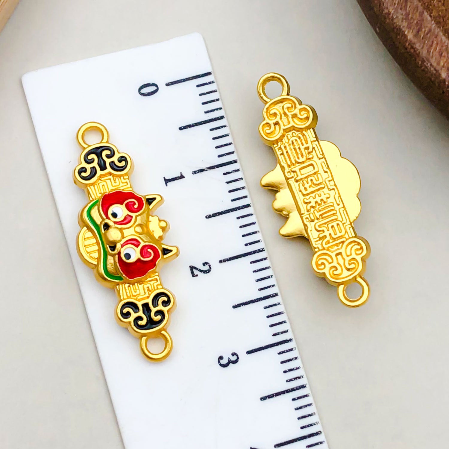Enamel Zinc Alloy Five Emperors Coin Peace Joy connector charms for DIY bracelets necklaces