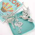 Silver Rhinestone Fairy Hummingbird Flamingo Hanging Ornament view 2