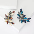 Marquise Crystal Leaf Branch Brooch in Champagne or Blue view 3