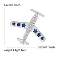 Crystal Airplane Brooch in 2 Color Styles Metal Pin view 4