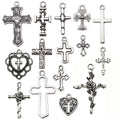 Antique Silver Heart and Cross Metal Charms with 28 Listed Options view 5