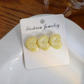 Yellow Crackled Heart Hair Clip Three Hearts Barrette view 1