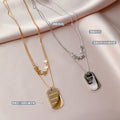 Double Layer Star And Dog Tag Necklace Your Heart Belongs view 2