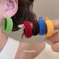 Flocked Fabric Hoop Earrings In Five Bold Colors For Distinctive Statement Styling view 4