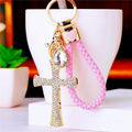 Jeweled Cross Keychains in Eight BV Colors plus One Plain Crystal Style view 7