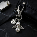 Silver Thank You Angel and Pearl Lobster Clasp Charm view 4