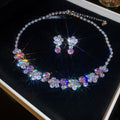 Pink Crystal Necklace Earring Jewelry Pieces Multiple Styles view 10