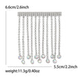 Crystal Chain Fringe Bar Brooch in Gold and Silver Tone view 7