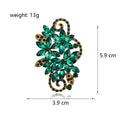 Flower Crystal Six Designs Metal Brooch Pin 3.9 x 5.9 cm view 2
