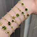 Green Crystal Geometric Bracelets Gold Silver 7 Styles view 3