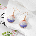 Round Gradient Resin Textured Wire Wrap Earrings 5 Colors view 6