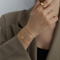 Double Chain Plaque Bracelet in Silver Rose Gold and Gold Tone view 4