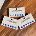 Blue Motif Mini Stud Earring Three Pair Sets in Three Designs view 2