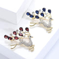 Crystal Running Deer Brooch Purple Blue Antler Gem Styles view 3