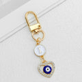 Rhinestone Evil Eye Heart Initial Letter Alloy Keychain view 11
