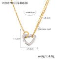 Gold Chain Hollow Heart Bracelet And Necklace Two Tone Set view 7