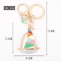 Enamel Sailboat Keychain Metal Anchor Pendant Bag Charm view 4