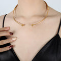 Mesh Tube Choker Hoop Earrings and Open Cuff Bracelet view 7