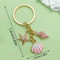 Starfish, Shell and Mermaid Charm Keychains in 29 Pictured Variations for Bags and Keys view 9