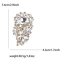Glass Crystal Floral Cluster Brooch Nine Color Metal Settings view 8