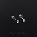 Round Clear Cubic Zirconia Screw Back Stud Earrings Five Sizes view 8