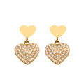 Crystal Heart Hoop Earrings in Gold and Silver Tone view 5